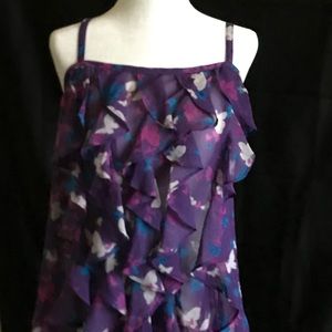 Sheer Butterfly Ruffled Top